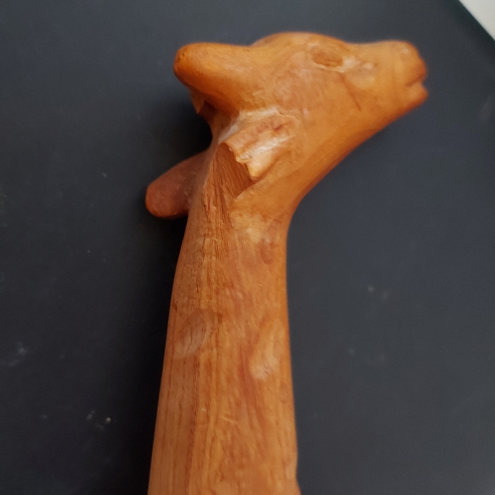 Vintage Hand Carved Wooden Gazelle And Giraffe Figurines African Animal Set Of 3 - Picture 13 of 13